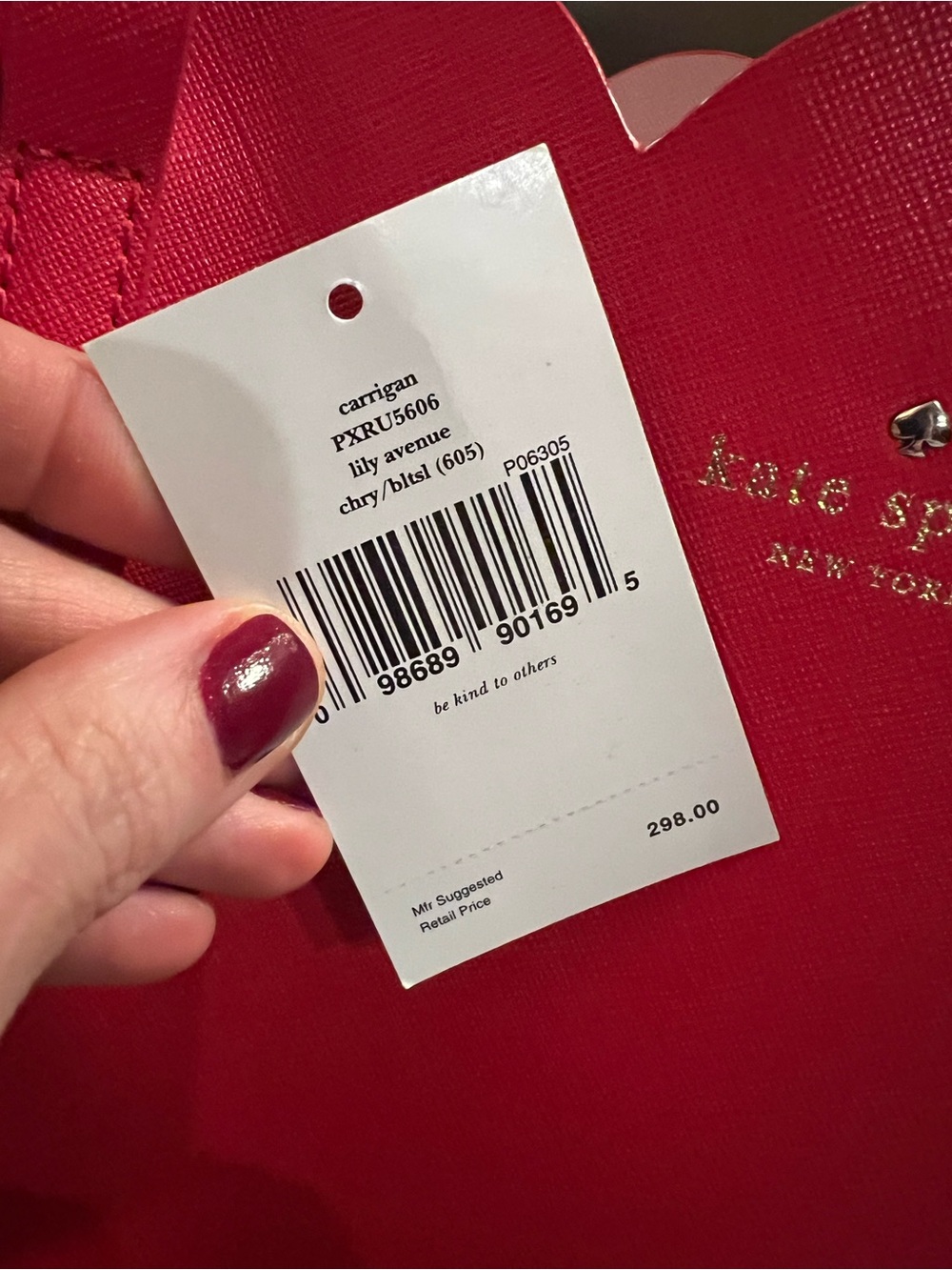kate spade Carrigan Cherry Red Scallop-Edge Tote - Lily Ave - Picture 3 of 8